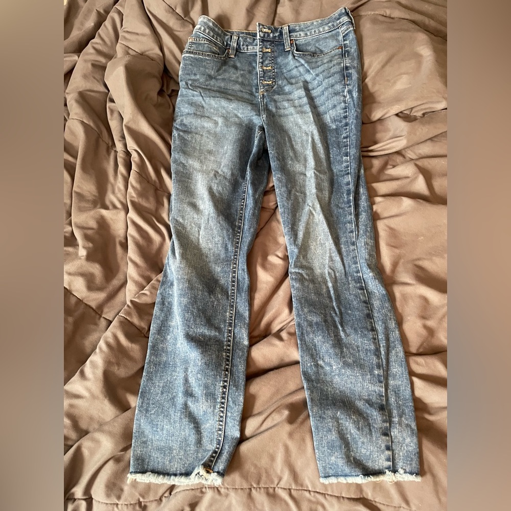 Lauren Conrad skinny ankle button fly jeans